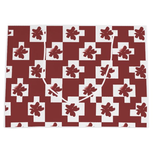 Silhueta de flores em padrão. ラージペーパーバッグ (正面)