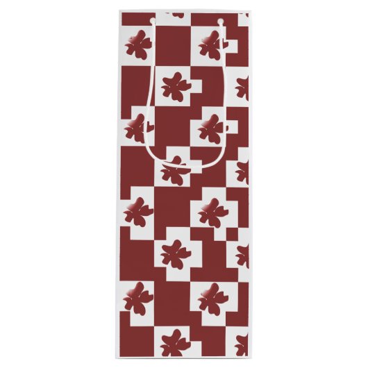 Silhueta de flores em padrão. ワインギフトバッグ (正面)