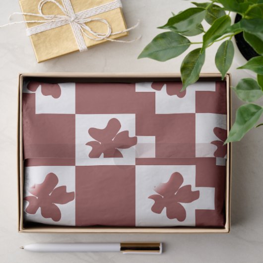 Silhueta de flores em padrão. 薄葉紙 (ギフト)