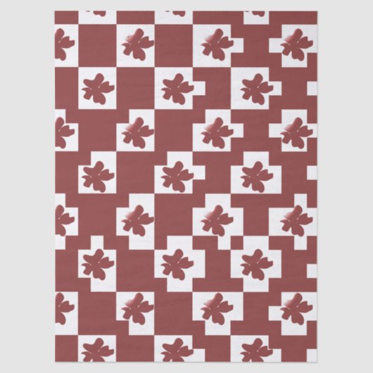 Silhueta de flores em padrão. 薄葉紙 (正面)