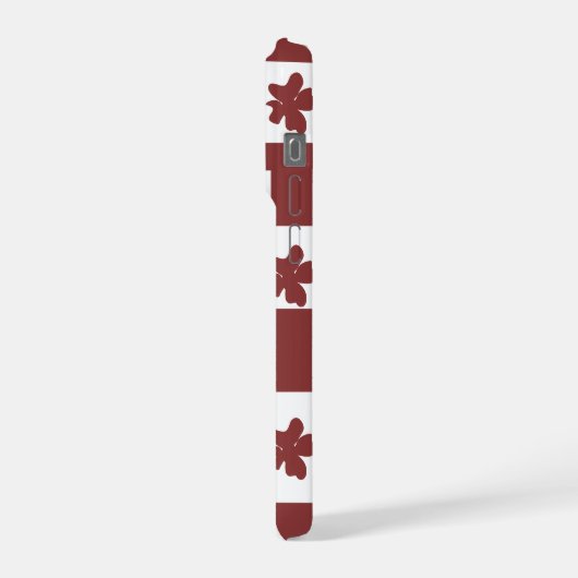 Silhueta de flores em padrão. iPhoneケース (左側面)