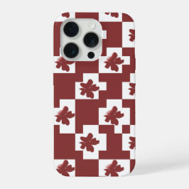 Silhueta de flores em padrão. iPhone 15 proケース