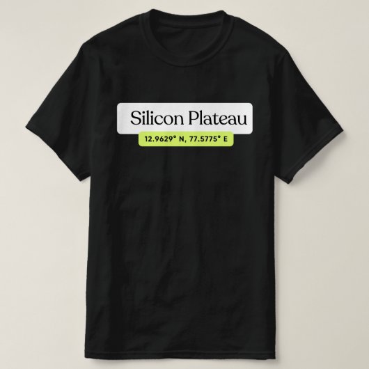 Silicon Plateau Bengaluru Coordinates T-Shirt  Tシャツ (デザイン正面)