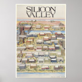 Silicon Valley Map (No Company Names) ポスター (正面)