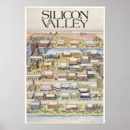 Silicon Valley Map (No Company Names) ポスター