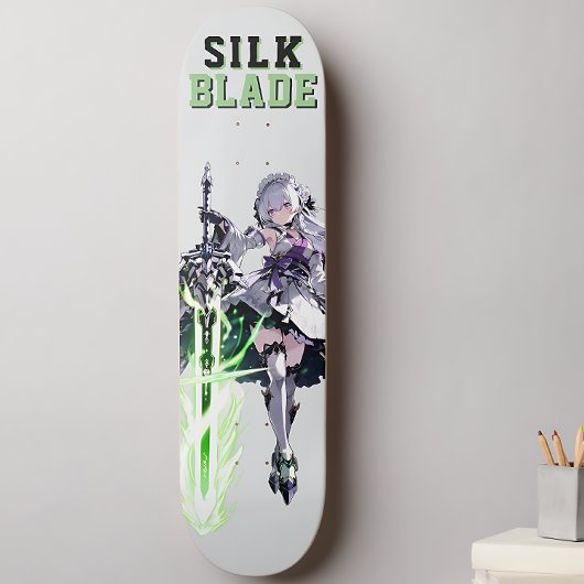 SILK BLADE Anime Samurai Girl - Cyber Silver スケートボード