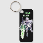 SILK BLADE Anime Samurai Girl - Dark Black キーホルダー (正面)