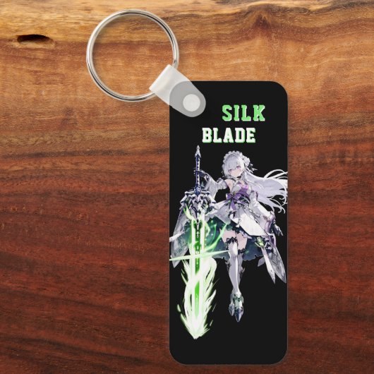 SILK BLADE Anime Samurai Girl - Dark Black キーホルダー (正面)