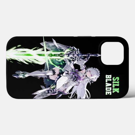 SILK BLADE Anime Samurai Girl - Dark Black Case-Mate iPhoneケース (裏面 (横))
