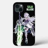 SILK BLADE Anime Samurai Girl - Dark Black Case-Mate iPhoneケース (裏面)