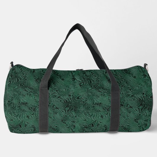 Silk Moire Small Pattern in Forest Green ダッフルバッグ (正面)