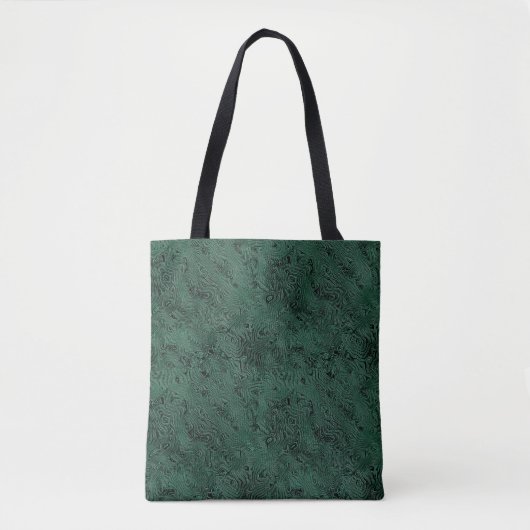 Silk Moire Small Pattern in Forest Green トートバッグ (正面)