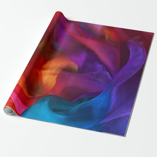 Silk rainbow scarfbackground,color,abstract,fabric ラッピングペーパー (アンロールド)