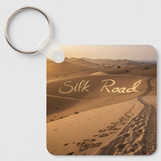 Silk Road Desert Landscape Typography Art キーホルダー (正面)