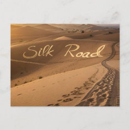 Silk Road Desert Landscape Typography Art シーズンポストカード
