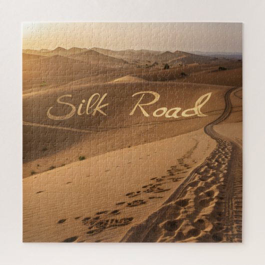 Silk Road Desert Landscape Typography Art ジグソーパズル (縦)