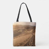 Silk Road Desert Landscape Typography Art トートバッグ (裏面)