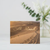 Silk Road Desert Landscape Typography Art ポストカード (スタンド正面)