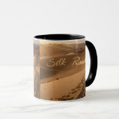 Silk Road Desert Landscape Typography Art マグカップ (正面右)