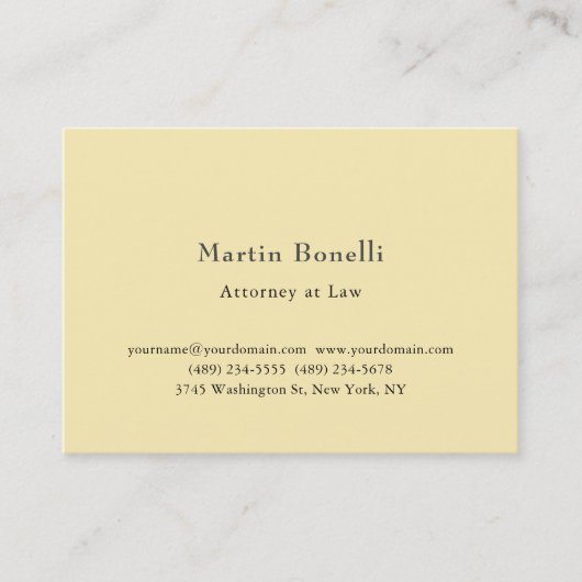 Silk Unique Classic Personalized Custom Jane Cream 名刺 (正面)