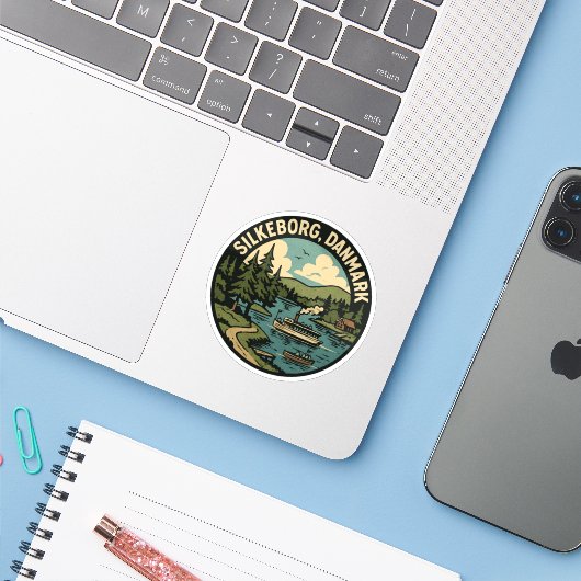 Silkeborg Denmark Lake シール (ノートパソコンとiPhone)