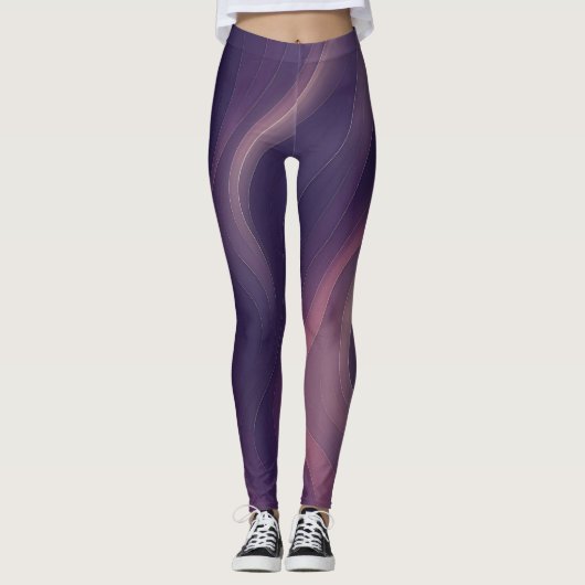 Silken Pulse – Abstract Elegance Leggings Design レギンス (正面)