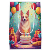 Silken Windhound Birthday Celebration ミディアムペーパーバッグ (裏面)