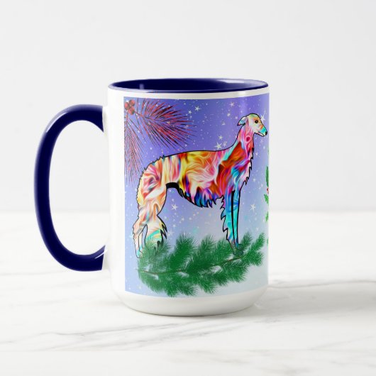 Silken Windhound Christmas マグカップ (左)