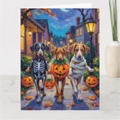 Silken Windhound Dogs in Halloween Costumes カード (正面)