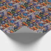 Silken Windhound Dogs in Halloween Costumes ラッピングペーパー (角)