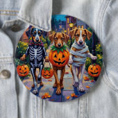Silken Windhound Dogs in Halloween Costumes 缶バッジ (インサイチュ)