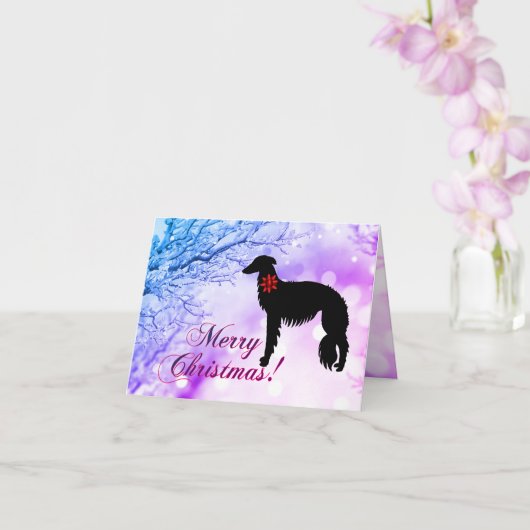 Silken Windhound Merry Christmas Card カード (蘭)
