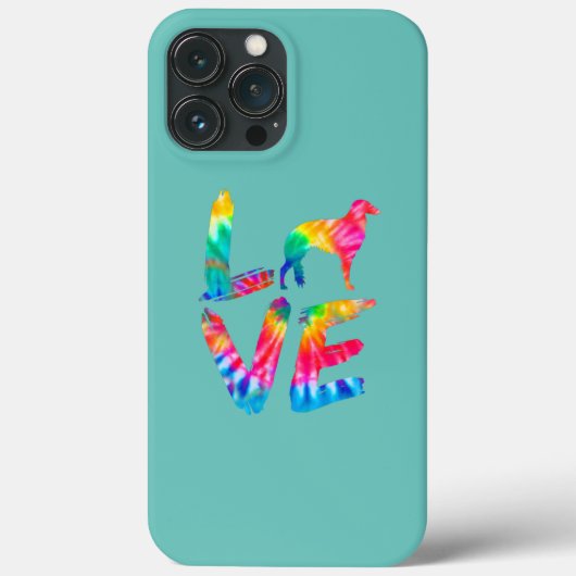 Silken Windhound Tie Dye Love Dog Mom Dad  Case-Mate iPhoneケース (裏面)