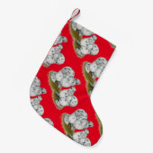 Silkieの小型のしぶきの鶏 スモールクリスマスストッキング (正面 (吊り時))