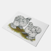 Silkieの小型のしぶきの鶏 ドアマット (アングル)