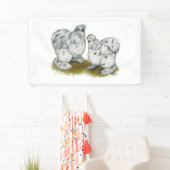 Silkieの小型のしぶきの鶏 横断幕 (インサイチュ)