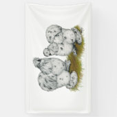 Silkieの小型のしぶきの鶏 横断幕 (縦)