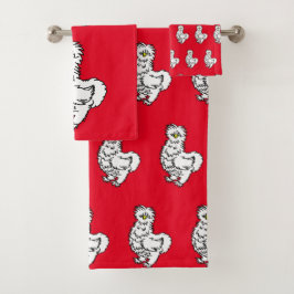 Silkieの白い鶏 バスタオルセット