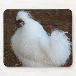Silkieの白い鶏 マウスパッド