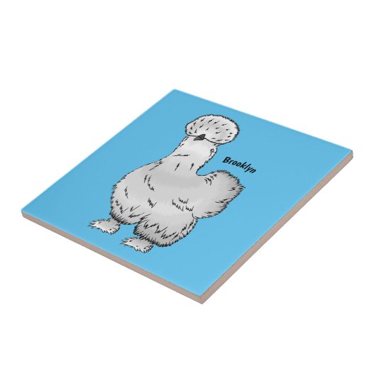 Silkie chicken cartoon illustration  タイル (側面)