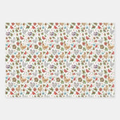 Silkie Chicken Christmas Wrapping Papers Set of 3 ラッピングペーパーシート (正面2)