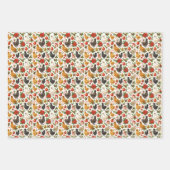 Silkie Chicken Christmas Wrapping Papers Set of 3 ラッピングペーパーシート (正面)