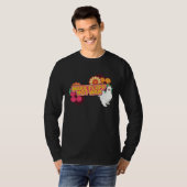 Silkie Chicken Farm Make Fluff Not War 中国の烏骨鶏 Tシャツ (正面フル)