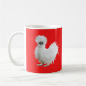 Silkie Chicken on Red コーヒーマグカップ (左)