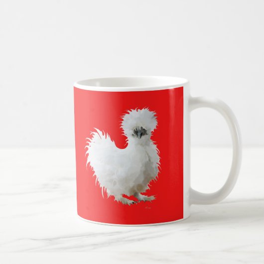 Silkie Chicken on Red コーヒーマグカップ (右)