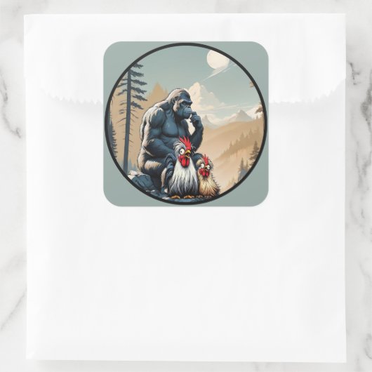  "Silkie Summit Selfie" Chessy Chicken Selfies スクエアシール (バッグ)