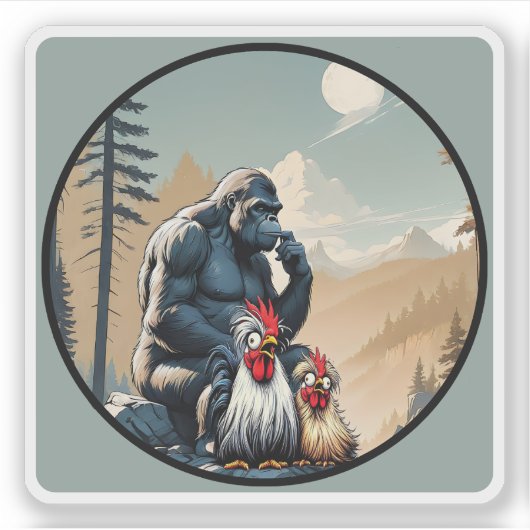  "Silkie Summit Selfie" Chessy Chicken Vinyl シール (正面)