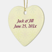 Silktonesのクリーム色の結婚式 セラミックオーナメント (左)