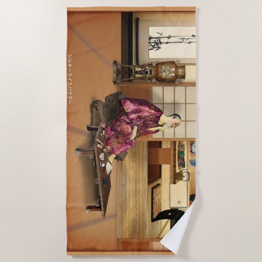 Silky Rice Powder ビーチタオル (正面)