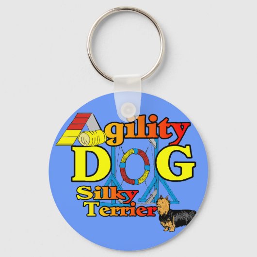 Silky_Terrier_Agilityギフト キーホルダー (正面)
